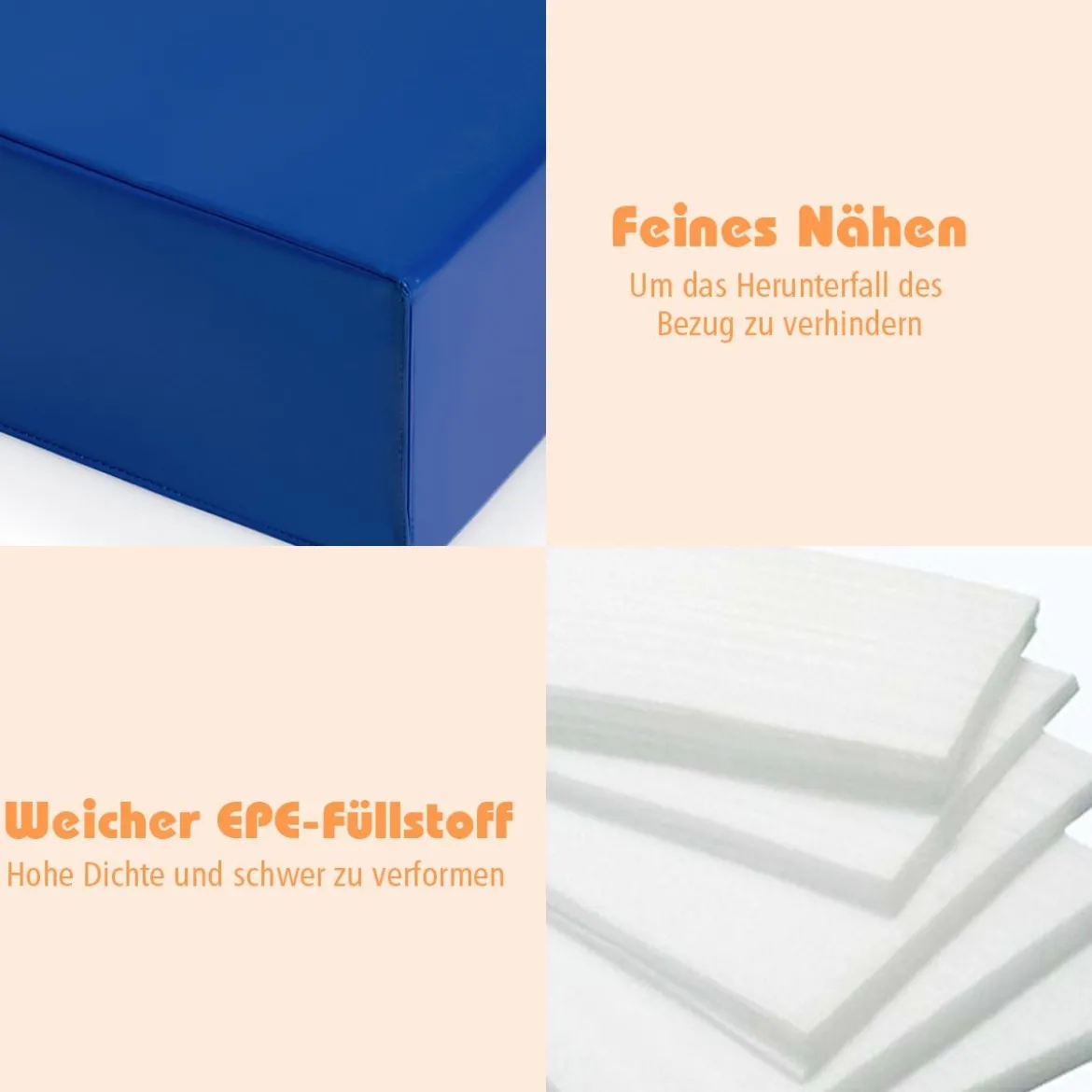 6 STK. Schaumstoffbausteine Riesenbausteine zum Toben und Klettern Softbausteine aus Schaumstoff