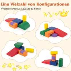 6 STK. Schaumstoffbausteine Riesenbausteine zum Toben und Klettern Softbausteine aus Schaumstoff