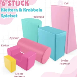 6 STK. Schaumstoffbausteine Riesenbausteine zum Toben und Klettern Softbausteine aus Schaumstoff