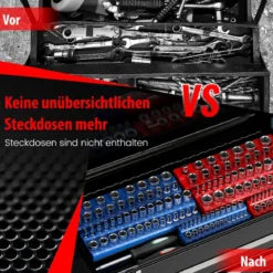 6 Stk. Steckschlüssel Halter magnetisch 1/2-Zoll-, 3/8-Zoll- und 1/4-Zoll Aufsteckschiene für Stecknüsse