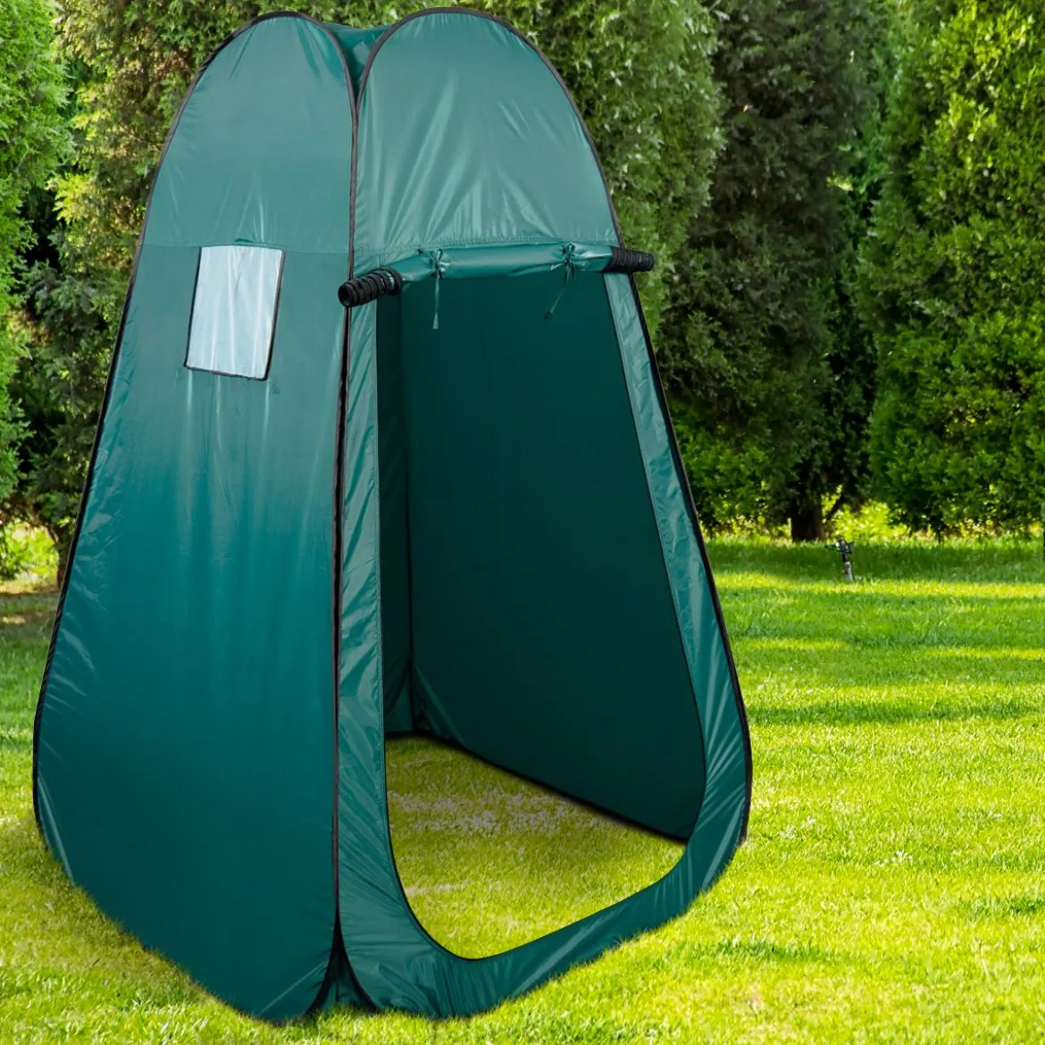 Strand Duschzelt Umkleidezelt 120 x 120 x 190cm Toilettenzelt mit Aufbewahrungstasche Faltbar Grün/Tarnung