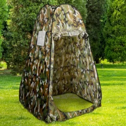 Strand Duschzelt Umkleidezelt 120 x 120 x 190cm Toilettenzelt mit Aufbewahrungstasche Faltbar Grün/Tarnung
