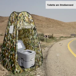 Strand Duschzelt Umkleidezelt 120 x 120 x 190cm Toilettenzelt mit Aufbewahrungstasche Faltbar Grün/Tarnung