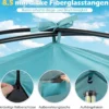 Strandmuschel mit Vordach Strandzelt UV-Schutz 50+ mit Reißverschlusstüren & Netzfenstern Blau