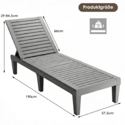 Strandschirm 175 cm Reisstroh Weiß + Beige + Sonnenliege mit Verstellbarer Rückenlehne Set Schwarz/Grau/Taupe