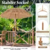 Strandschirm im Hawaii-Stil mit Klappbarem Ständer & Neigungsknopf & Tragetasche Tiki Schirm