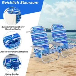 Strandstühle 1/2 x Strandstuhl klappbare Campingstühle mit Verstellbarer Rückenlehne