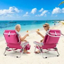 Strandstühle 1/2 x Strandstuhl klappbare Campingstühle mit Verstellbarer Rückenlehne