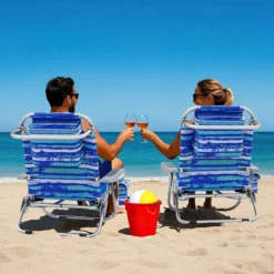Strandstühle 1/2 x Strandstuhl klappbare Campingstühle mit Verstellbarer Rückenlehne