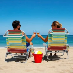 Strandstühle 1/2 x Strandstuhl klappbare Campingstühle mit Verstellbarer Rückenlehne