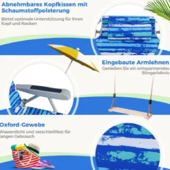 Strandstühle 1/2 x Strandstuhl klappbare Campingstühle mit Verstellbarer Rückenlehne