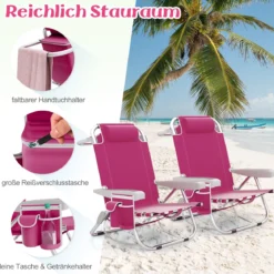 Strandstühle 1/2 x Strandstuhl klappbare Campingstühle mit Verstellbarer Rückenlehne