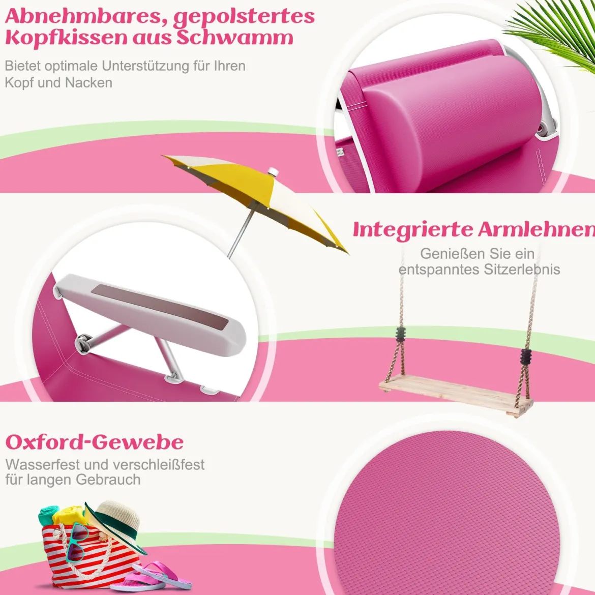 Strandstühle 1/2 x Strandstuhl klappbare Campingstühle mit Verstellbarer Rückenlehne