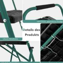 4-Stufen-Leiter mit Werkzeugablage rutschfesten Fußpolstern & Pedalen 150 kg Tragkraft