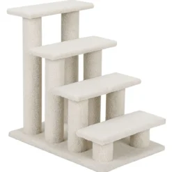 4 Stufen Tiertreppe für Katze & Hunde bis 25 kg Katzentreppe Hundetreppe Treppe Beige