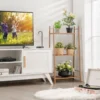 3-Stufige Bambusleiter Freistehendes Eck-Pflanzenregal 49 x 31 x 98 cm Braun