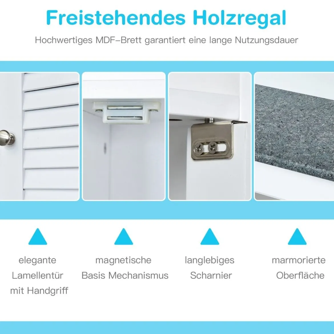 4-stufiger Badezimmer-Über-Toiletten-Schrank Freistehendes Toilettenregal