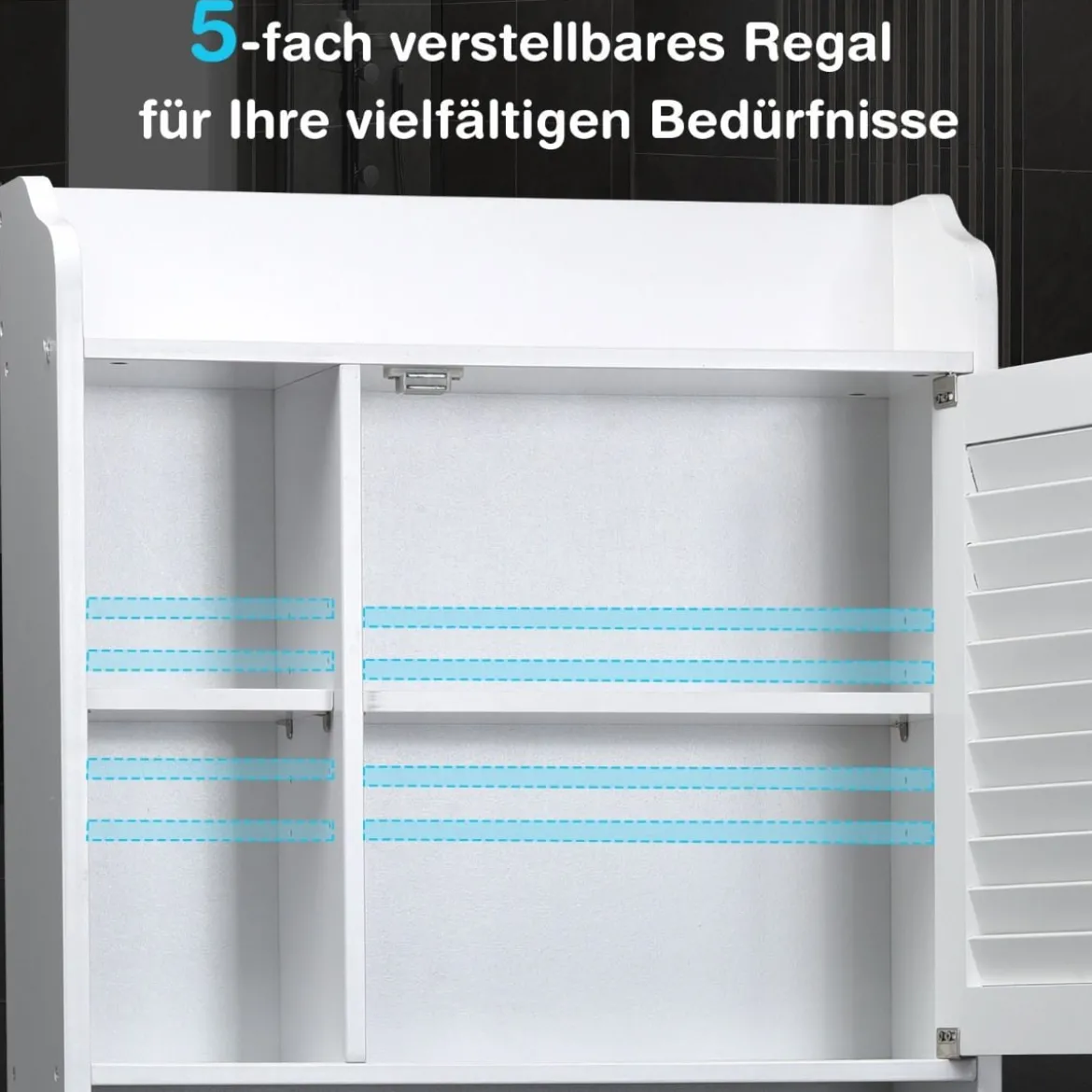 4-stufiger Badezimmer-Über-Toiletten-Schrank Freistehendes Toilettenregal