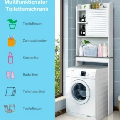 4-stufiger Badezimmer-Über-Toiletten-Schrank Freistehendes Toilettenregal
