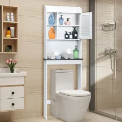 4-stufiger Badezimmer-Über-Toiletten-Schrank Freistehendes Toilettenregal
