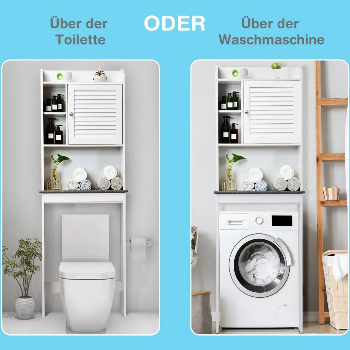 4-stufiger Badezimmer-Über-Toiletten-Schrank Freistehendes Toilettenregal