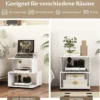 3-stufiger Beistelltisch moderner Nachttisch Couchtisch mit Ablageflächen 39,5 x 39,5 x 45 cm Weiß