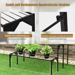 3-stufiger Metall Blumentreppe Blumenregal Pflanzenständer Pflanzenregal Metallkonstruktion Metall