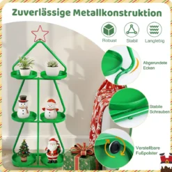 3-stufiger Metall Pflanzenständer in Weihnachtsbaum-Form Blumenständer Blumenregal