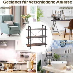 3-stufiger Pflanzen- und Blumenständer Regaleinheit mit Metallrahmen Mehrzweck-Präsentationsständer mit Kippschutz