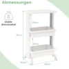 3-stufiger Rollwagen mit Tischplatte & Abschließbaren Rädern Kunststoffwagen