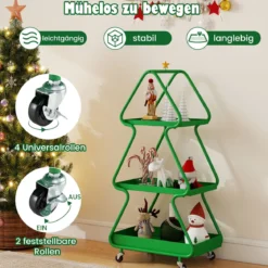 3-stufiger Servierwagen in Weihnachtsbaum-from Rollwagen mit Stern Küchenwagen auf Rollen