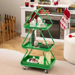 3-stufiger Servierwagen in Weihnachtsbaum-from Rollwagen mit Stern Küchenwagen auf Rollen