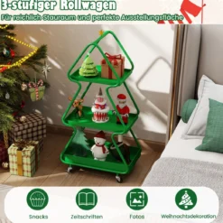 3-stufiger Servierwagen in Weihnachtsbaum-from Rollwagen mit Stern Küchenwagen auf Rollen