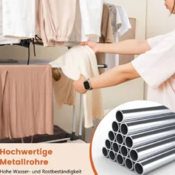3-stufiger Wäscheständer zusammenklappbarer Wäschetrockner 127 x 63 x 171 cm Grau