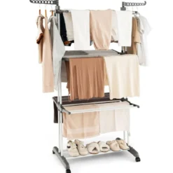 3-stufiger Wäscheständer zusammenklappbarer Wäschetrockner 127 x 63 x 171 cm Grau