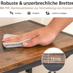 5-stufiges Bücherregal mit Rahmen aus Kohlenstoffstahl Kippschutz & verstellbaren Fußpolstern Rustikales Braun