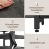 3-stufiges Industrielles Weinregal mit Steckdosen & Flaschenregal & Glashaltern Weinbarschrank Grau