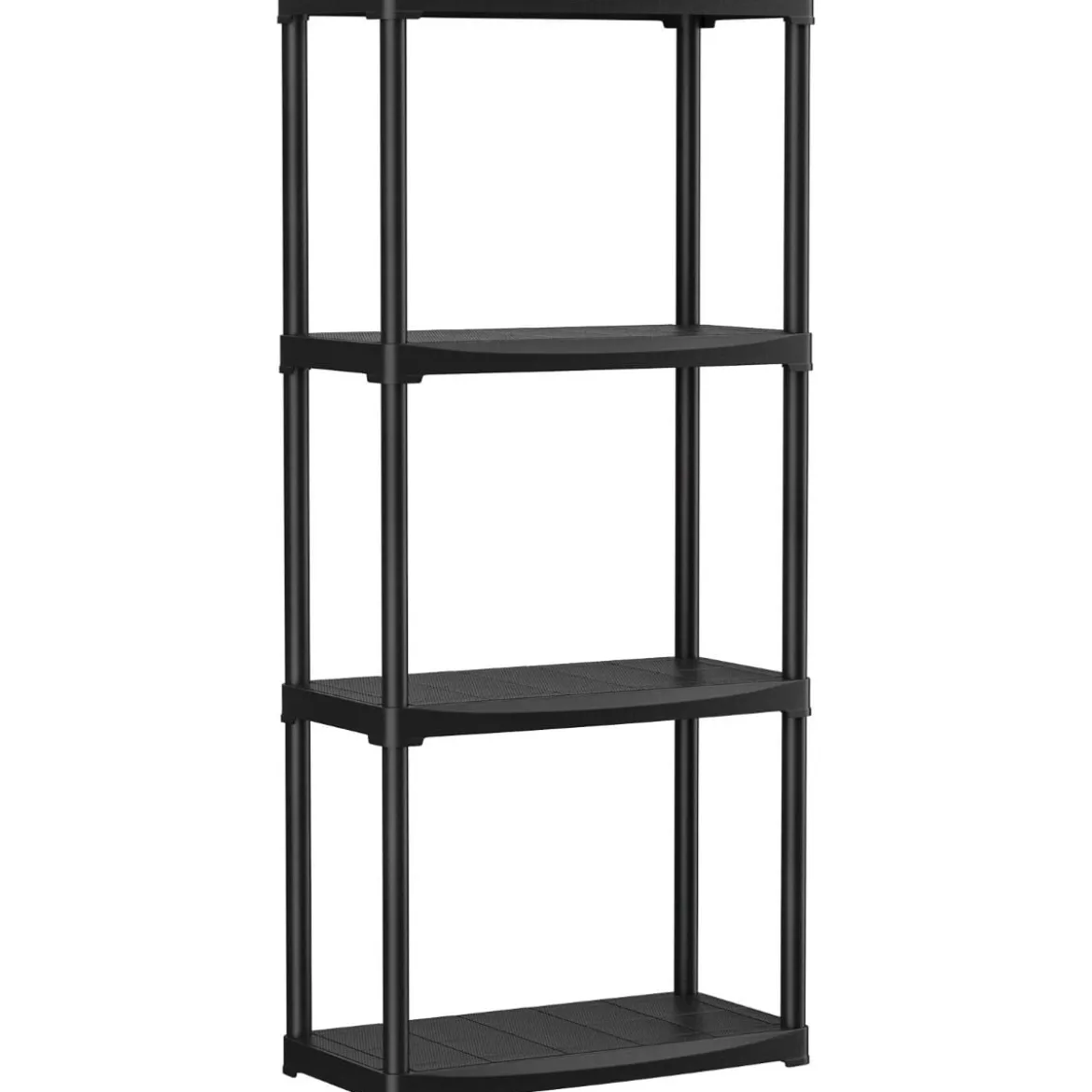 4-stufiges Lagerregal freistehendes Regal vielseitige Garagenregale Schwarz