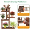 5-stufiges Pflanzenregal Blumenregal mit Windmühle aus Holz 60 x 25 x 97 cm Braun