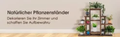 6-stufiges Pflanzenregal freistehender rustikaler Pflanzenständer aus Holz braun 120 x 25 x 96 cm