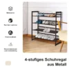4 stufiges Schuhregal mit verstellbarem Regalböden stapelbar Lagerregal Schuhaufbewahrung 74 x 30,5 x 82 cm Braun
