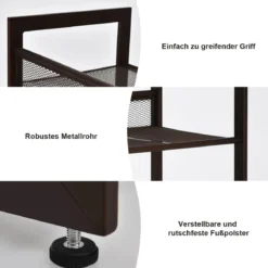 4 stufiges Schuhregal mit verstellbarem Regalböden stapelbar Lagerregal Schuhaufbewahrung 74 x 30,5 x 82 cm Braun