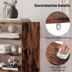 6-stufiges Schuhregal Stapelbarer Schuhorganizer Holzschuhregal mit Anti-Kipp-Vorrichtung