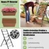 5-stufiges Vertikales Hochbeet mit Rädern & Entwässerungslöchern & Behälterkästen Braun