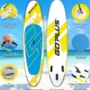 SUP Board Aufblasbares Stand Up Paddle Board Leichtes Board 335 x 76 x 15 cm Blau + Gelb + Weiß