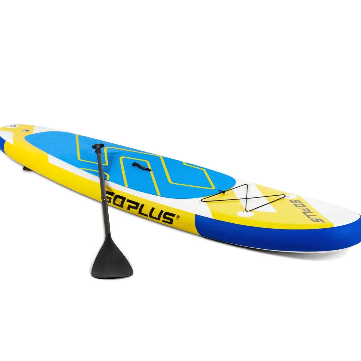 SUP Board Aufblasbares Stand Up Paddle Board Leichtes Board 335 x 76 x 15 cm Blau + Gelb + Weiß
