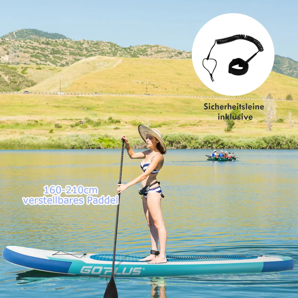 SUP Board zum Stehen Paddeln und Surfen Aufblasbares Stand Up Board 305 x 76 x 15 cm Blau + Weiß