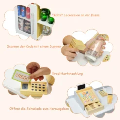 Supermarkt-Spielset mit Einkaufswagen Kinderkassierenspielzeug Rollenspiel supermarkt für kinder
