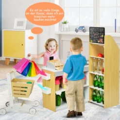 Supermarkt-Spielset mit Einkaufswagen Kinderkassierenspielzeug Rollenspiel supermarkt für kinder