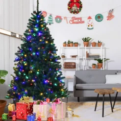 Tannenbaum Künstlicher Weihnachtsbaum mit LED-Lichterketten Christbaum 120/180/210/240/270 cm Grün